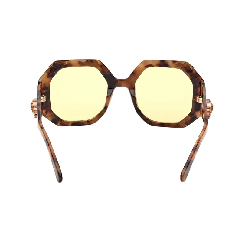 Swarovski Acetate Faux Crystal Irregular Shape Sunglasses Women's Tortoiseshell-7