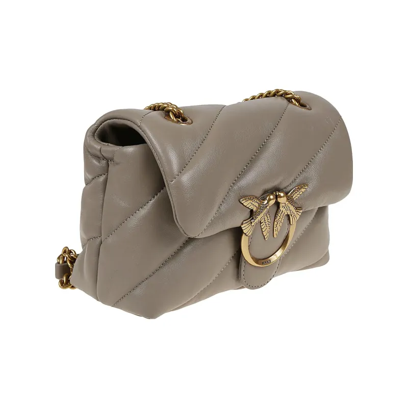 PINKO Soft Sheepskin Crossbody Bag, Shoulder Bag Women's Beige-1