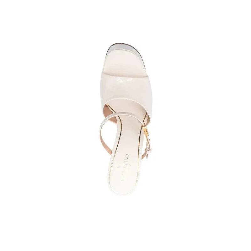 Valentino Tan Go One Strap Sandals Women's Ecru-4