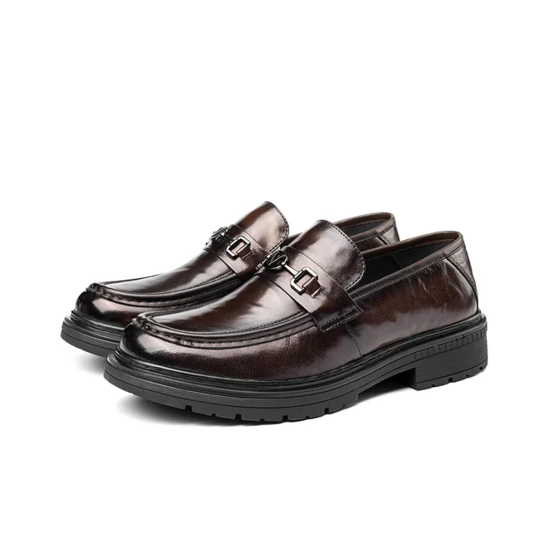 LAORENTOU Dress Shoes Men Low Top Black/Brown-7