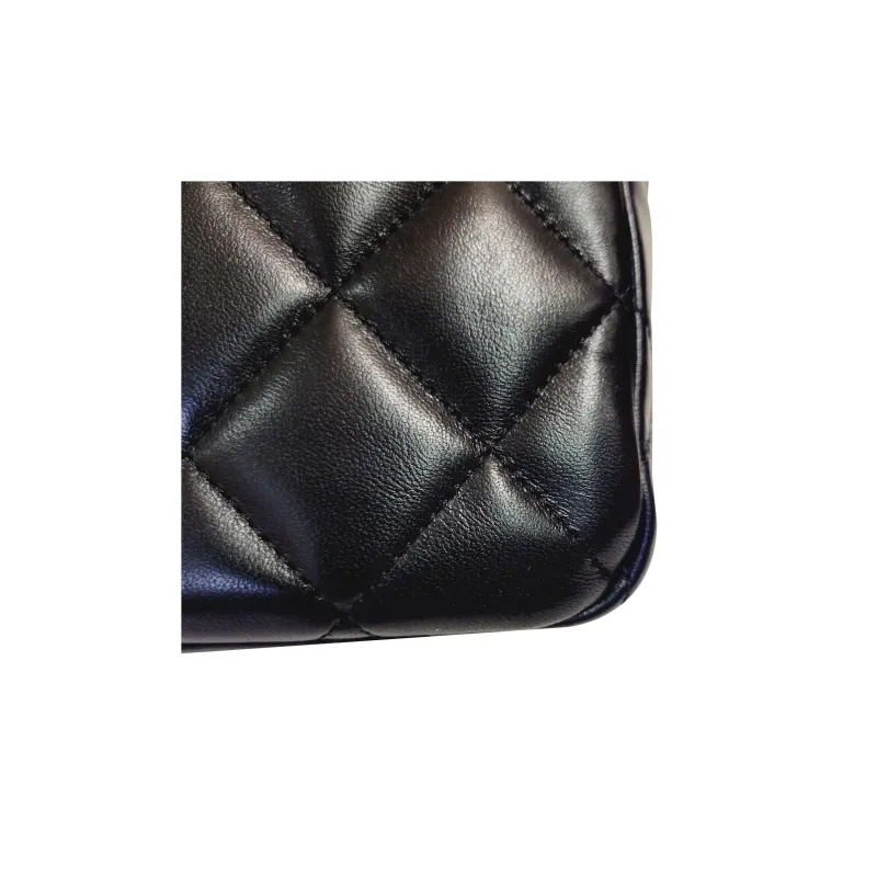 CHANEL 22SS Lambskin Hobo Bag, Tote Bag, Shopping Bag, Handbag, Shoulder Bag, Crossbody Bag Trumpets Women's Black-5