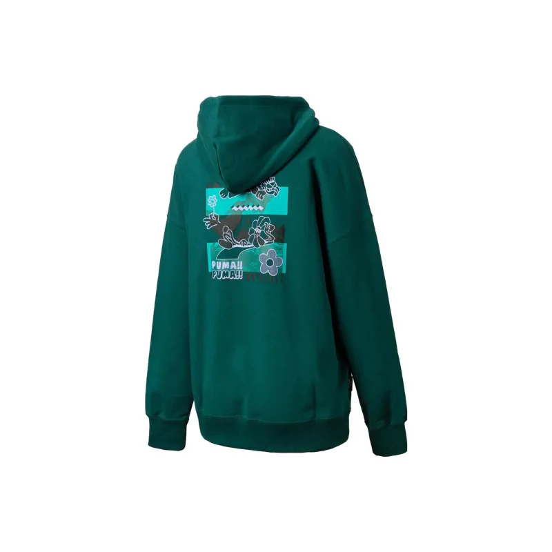 PUMA Downtown Sweatshirts Women's Green-1