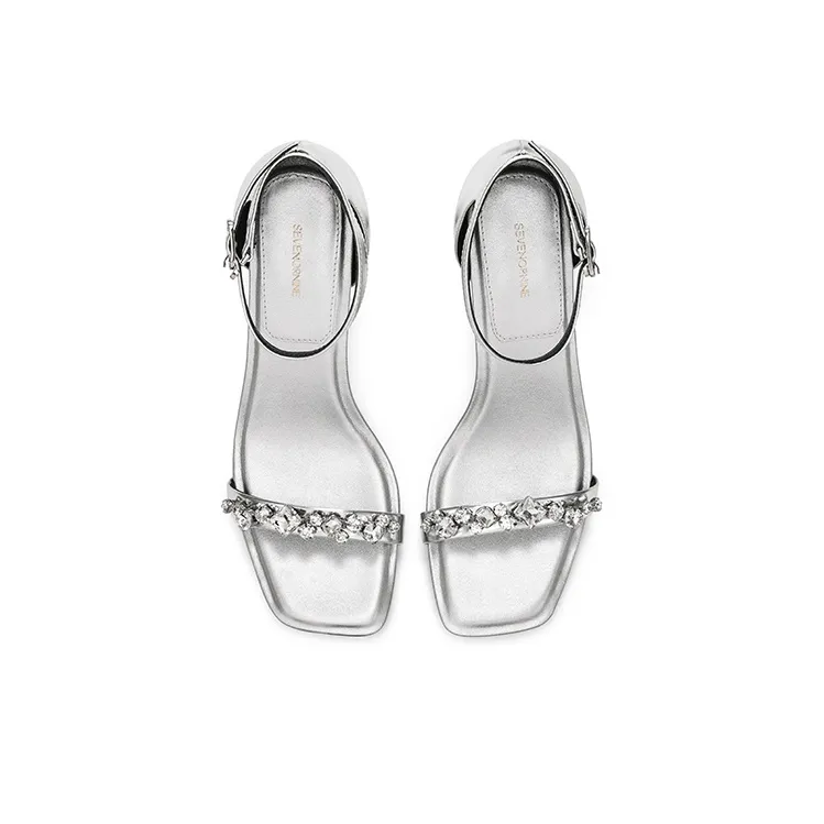7or9 Glacier Strap Sandals 7cm Women's Silver-3