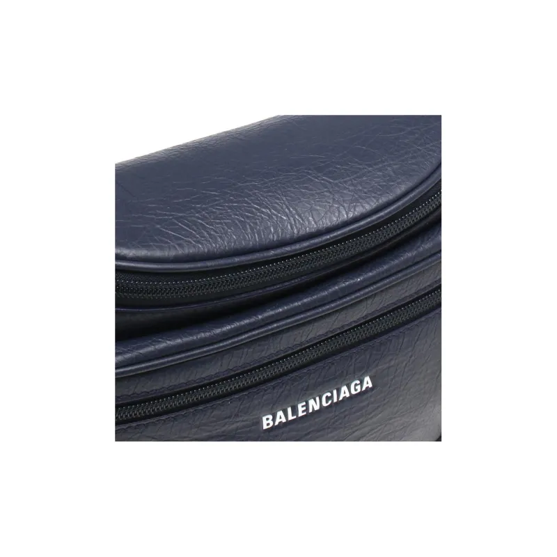 Balenciaga Sheepskin Fanny Pack Men's Dark Blue-4