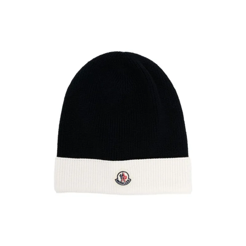 Moncler Enfant Logo patch Knitted Cotton Beanie-0