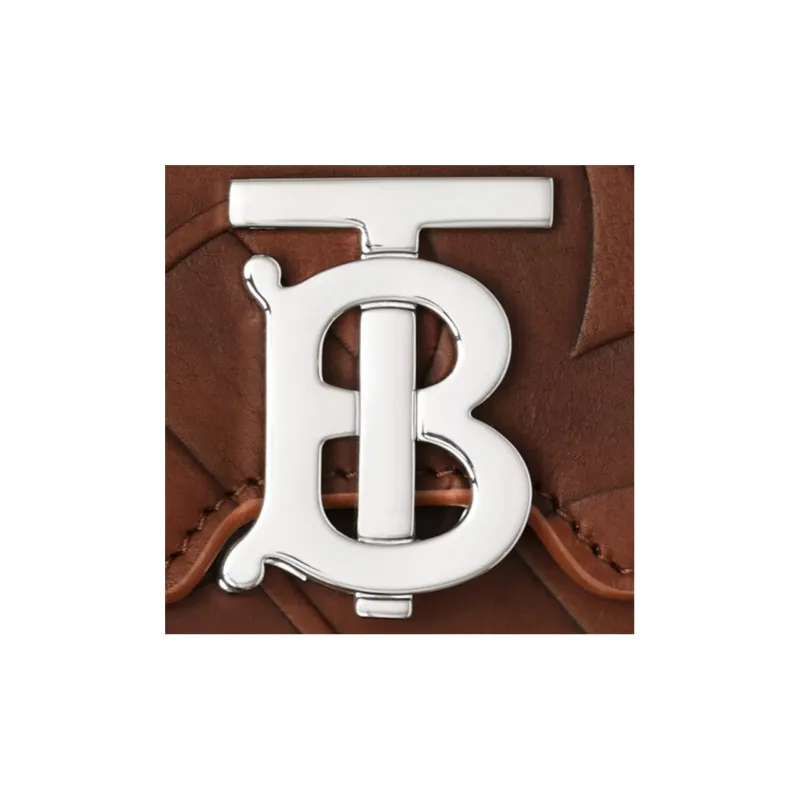 Burberry Robin Leather Shoulder Bag Crossbody Bag Cell Phone Pouch Women's Brown-4