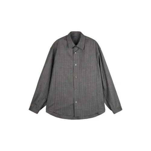 CROQUIS Shirts Unisex 966 Black Gray Stripe/Check