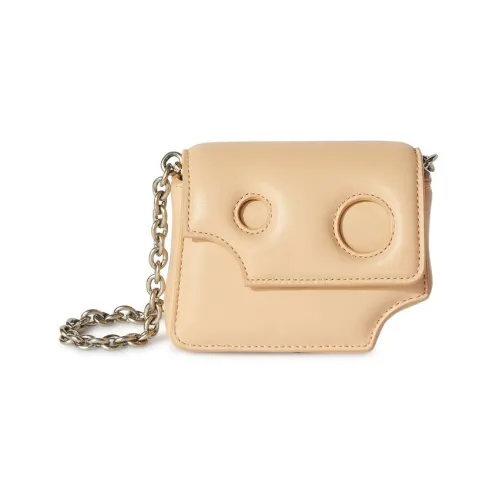 OFF-WHITE Burrow Leather Clutches Shoulder Bag Crossbody Bag Women's Beige