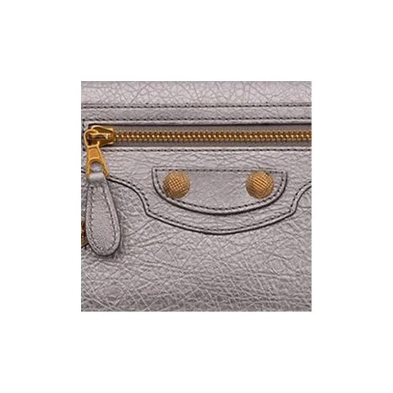 Balenciaga Sheepskin Wallet Regular Women's Gray-4
