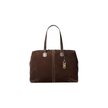 MICHAEL KORS Astor Cow Leather Boston Bag Single Shoulder Handbag Extra Large Women's Chocolate