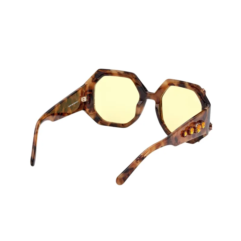 Swarovski Acetate Faux Crystal Irregular Shape Sunglasses Women's Tortoiseshell-5