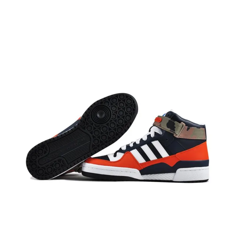 Adidas Originals FORUM Mid Rs Xi Wear-Resistant Mid-Top Skateboard Shoes Men's Black Orange-3