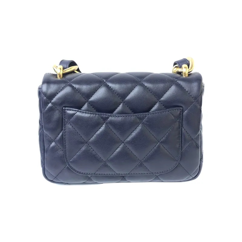 CHANEL 23P SS Lambskin Shoulder Bag, Handbag, Shoulder Bag Trumpets Women's Navy Blue-1