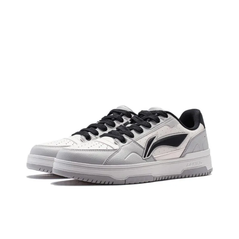 LiNing Tianji 2.0 Cushioning Low Top Skateboard Shoes Men's White Gray Black-2
