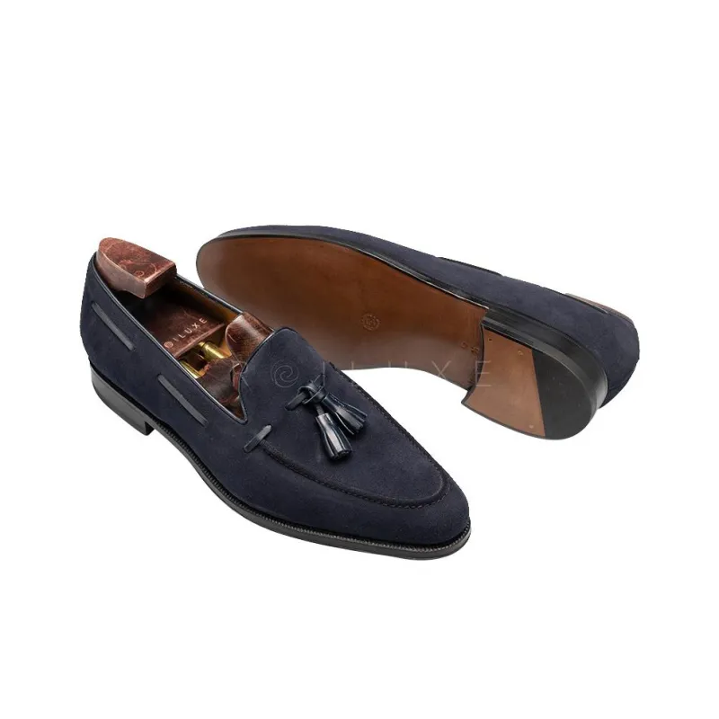 Enzo Bonafe Tassels Loafers Men's Navy-3