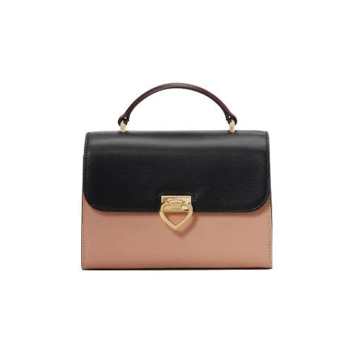 Kate Spade Lovitt Leather Small Square Bag Shoulder Bag Crossbody Bag Handbag Small Size Women's Black & Pink