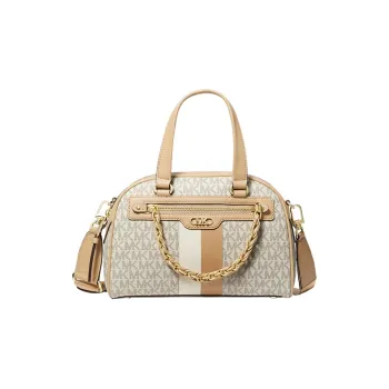 MICHAEL KORS With Split Cow Leather Dome Bag Shoulder Bag Crossbody Handbag Small Size Women's Camel