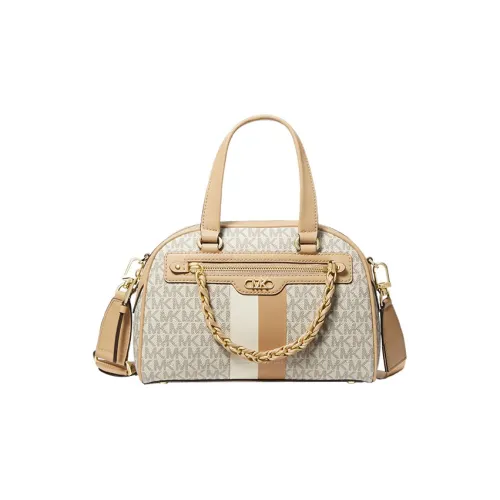 MICHAEL KORS With Split Cow Leather Dome Bag Shoulder Bag Crossbody Handbag Small Size Women's Camel