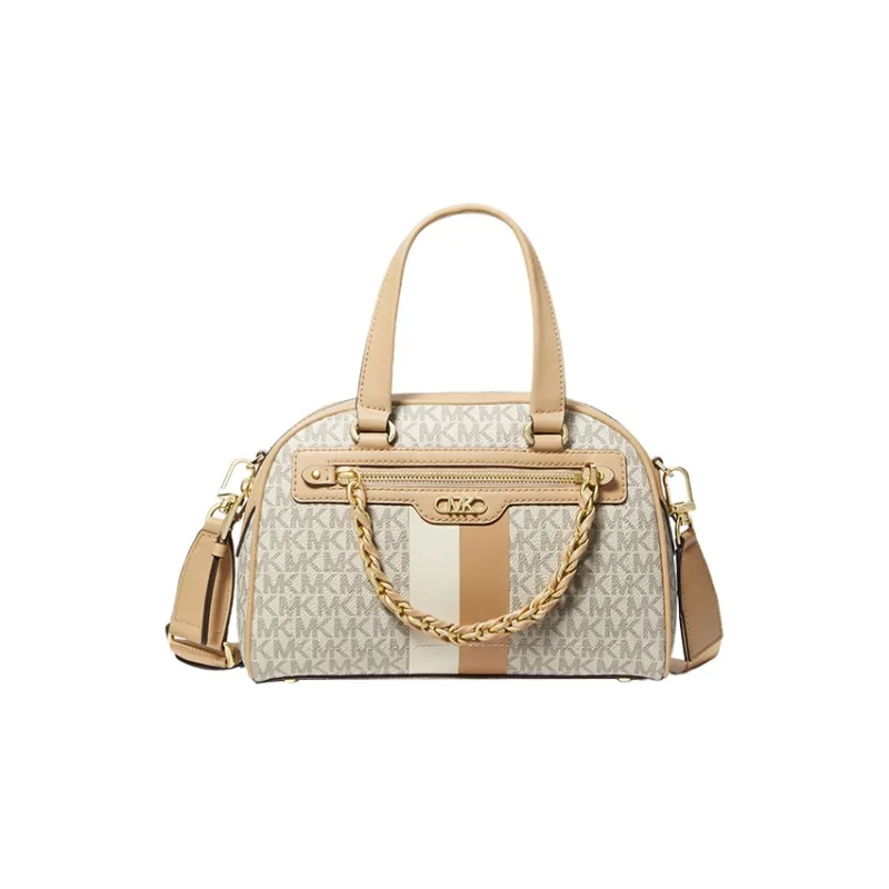 MICHAEL KORS With Split Cow Leather Dome Bag Shoulder Bag Crossbody Handbag Small Size Women's Camel-0