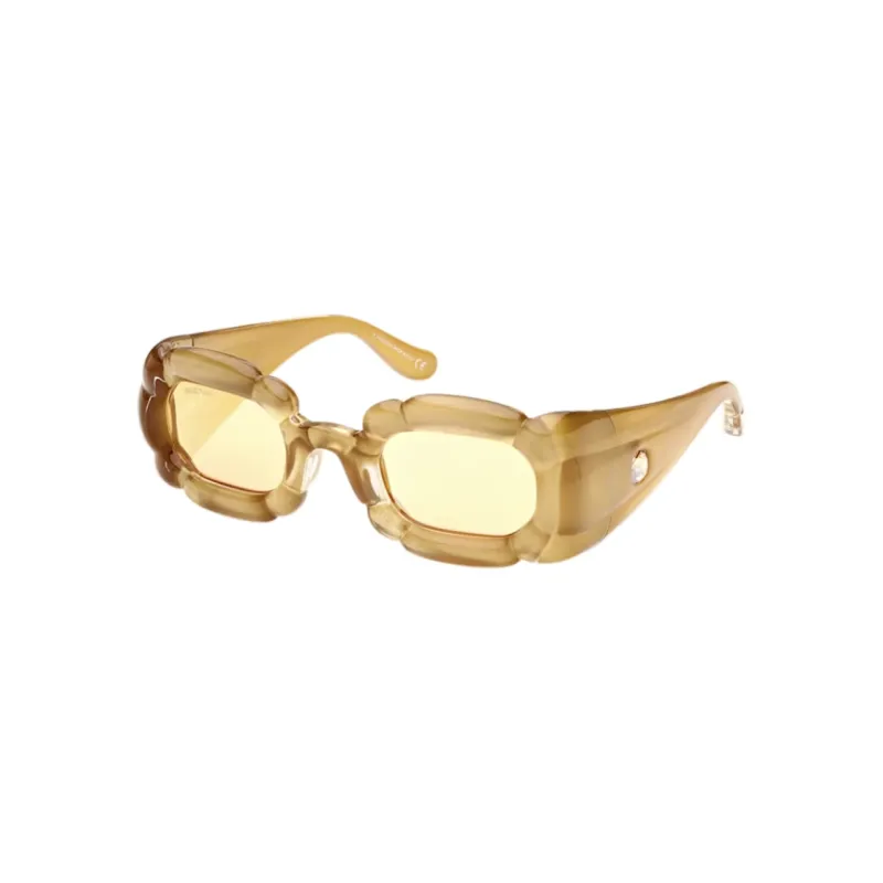 Swarovski Faux Crystal Irregular Shape Sunglasses Women's Yellow-0