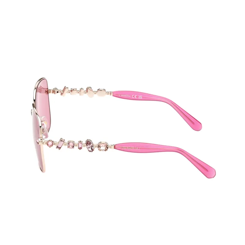 Swarovski Collection III Metal Faux Crystal Square Sunglasses Women's Pink-4