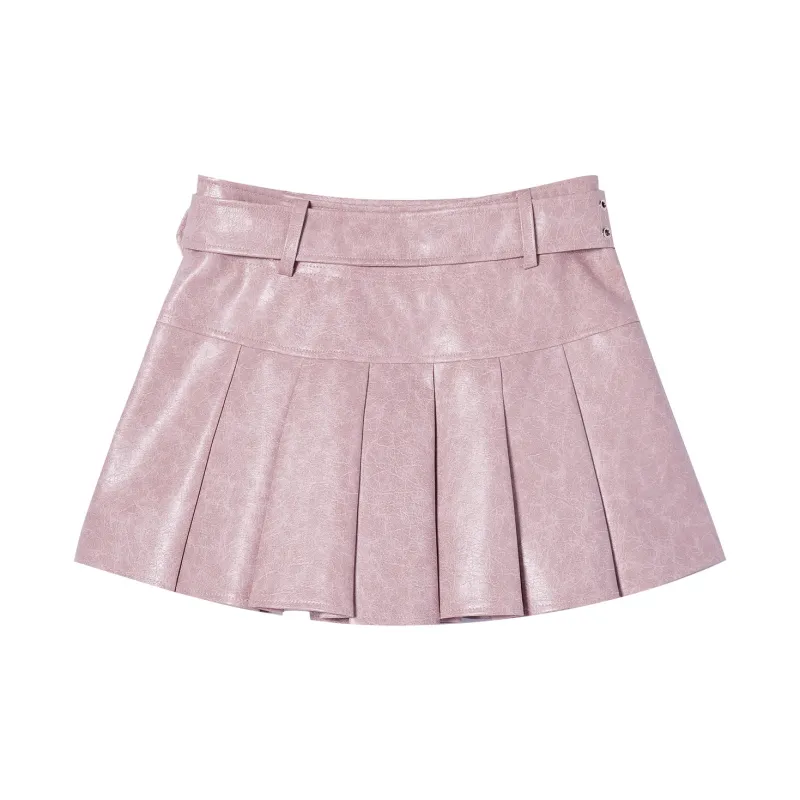 I'M ONE Leather Short Skirts Women's-4