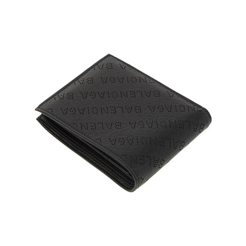 Balenciaga Cash Square Cow Leather Coin Purse Regular Men's Black-3