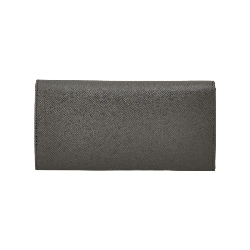 FERRAGAMO GANCINI Cow Leather Wallet Women's Dark Gray-1