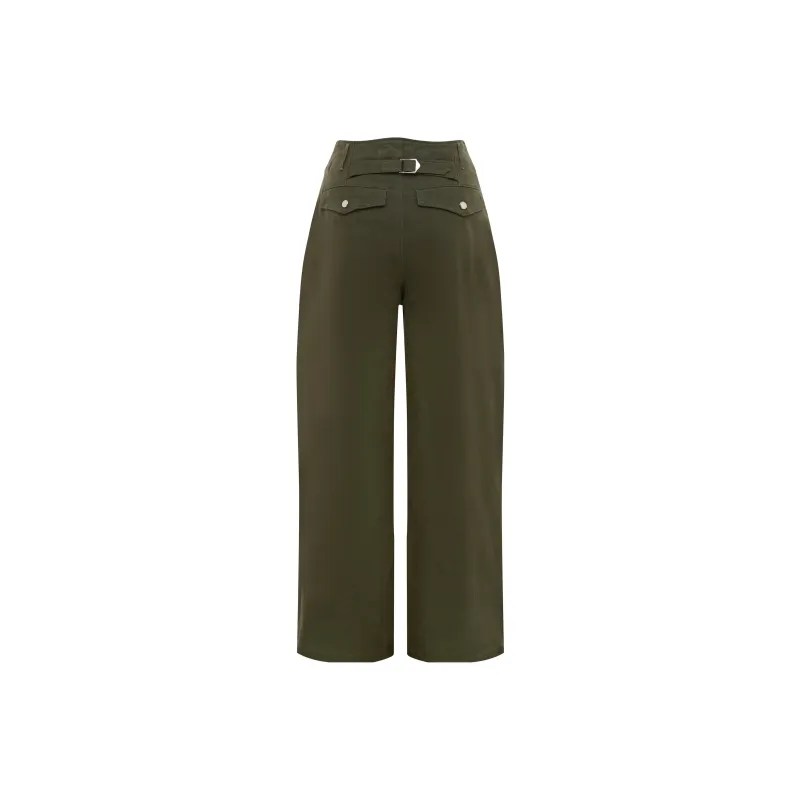 With Jean Cargo Pants Women's Khaki Green-1