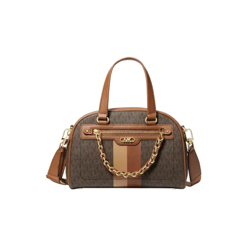 MICHAEL KORS Cow Leather Dome Bag, Shoulder Bag, Crossbody Bag, Handbag Small Size Women's Brown