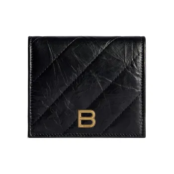 Balenciaga Crush Logo Plaque Wallet