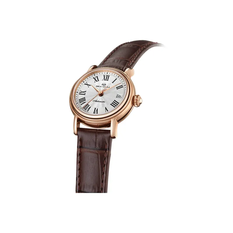 Sea Gull National Gull Xiao Linglong Automatic Mechanical Movement Genuine Leather Strap Watch Women's Watch White Dial-2