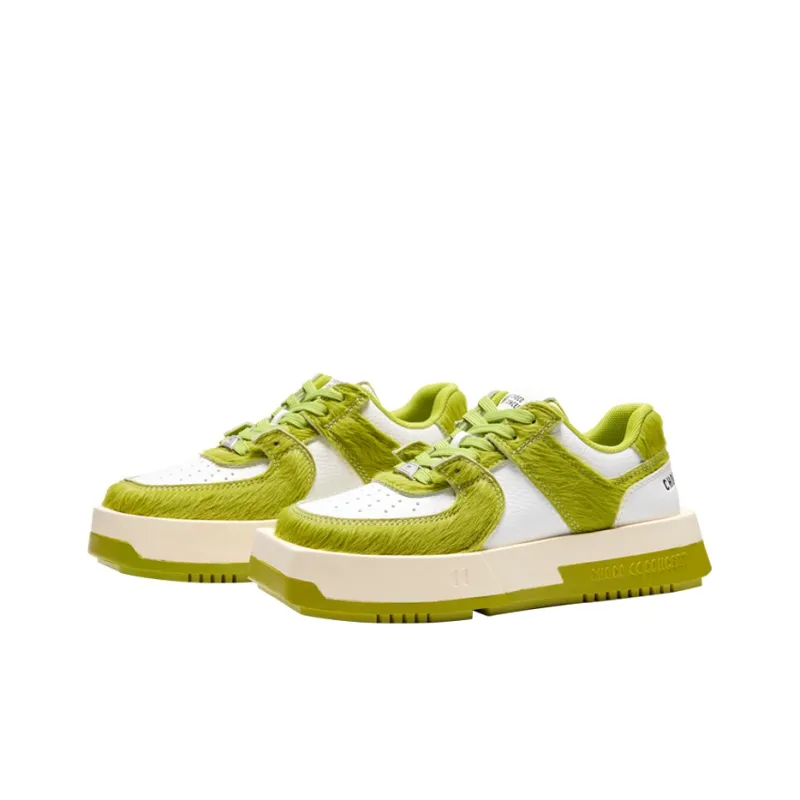 CHOCO CONCERT Slip Resistant Balance Height Increasing Low Top Stylish Skateboarding Shoes Unisex Fruit Green-2