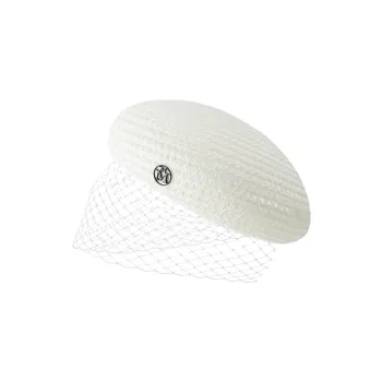 Maison Margiela Emily Veil embellished Knitted Berret