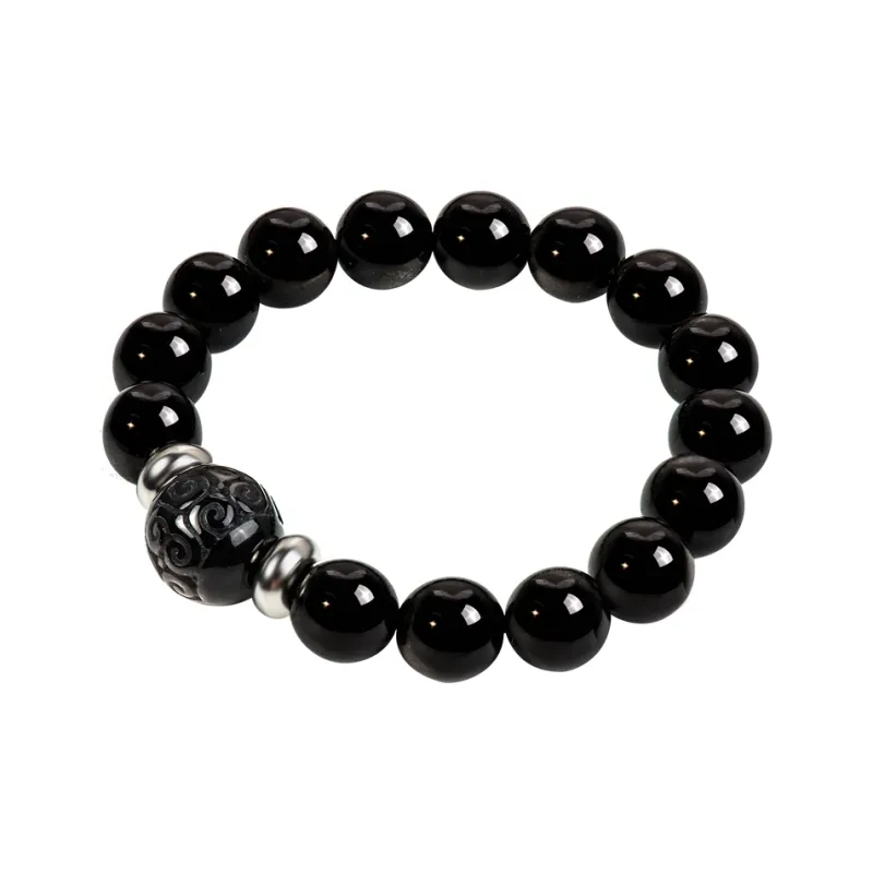 SIMPLE JOYS Natural Obsidian Bracelets Unisex-11