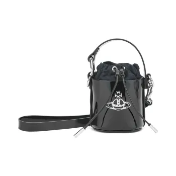 Vivienne Westwood DAISY Cow Leather Bucket Bag, Shoulder Bag, Crossbody Bag, Handbag Mini Women's Black