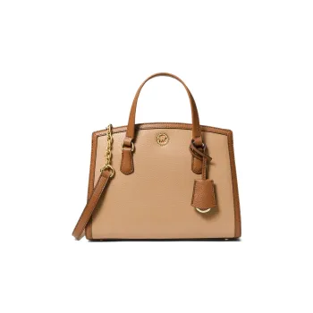 MICHAEL KORS Chantal Cow Leather Tote Bag, Shopping Bag, Handbag, Shoulder Bag Small Size Women's Brown