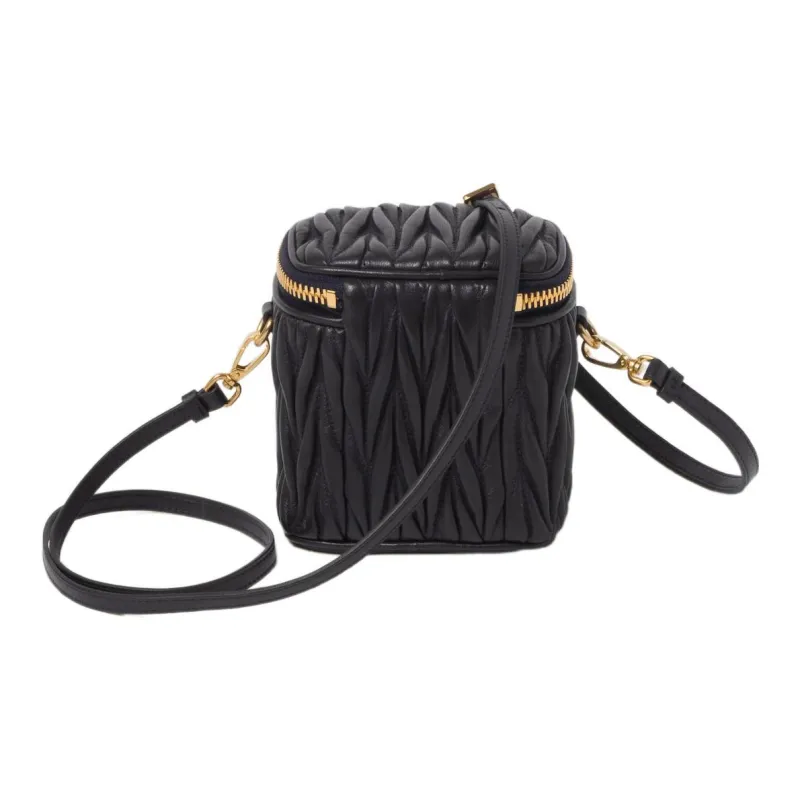 MIU MIU Matelasse Nappa Leather Mini Pouch Black-2