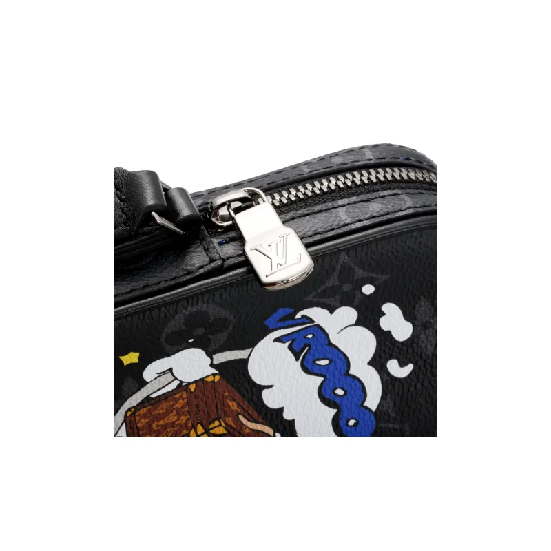 LOUIS VUITTON Danube Coated Canvas Shoulder Bag Crossbody Bag Regular Men's Black-6