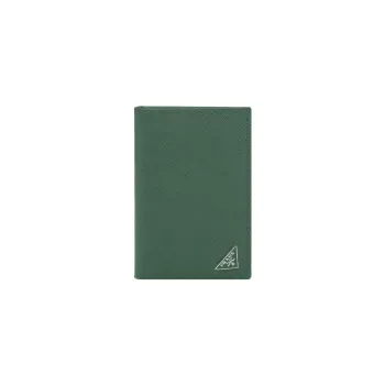 PRADA Leather Card Holder Men's Emerald Green