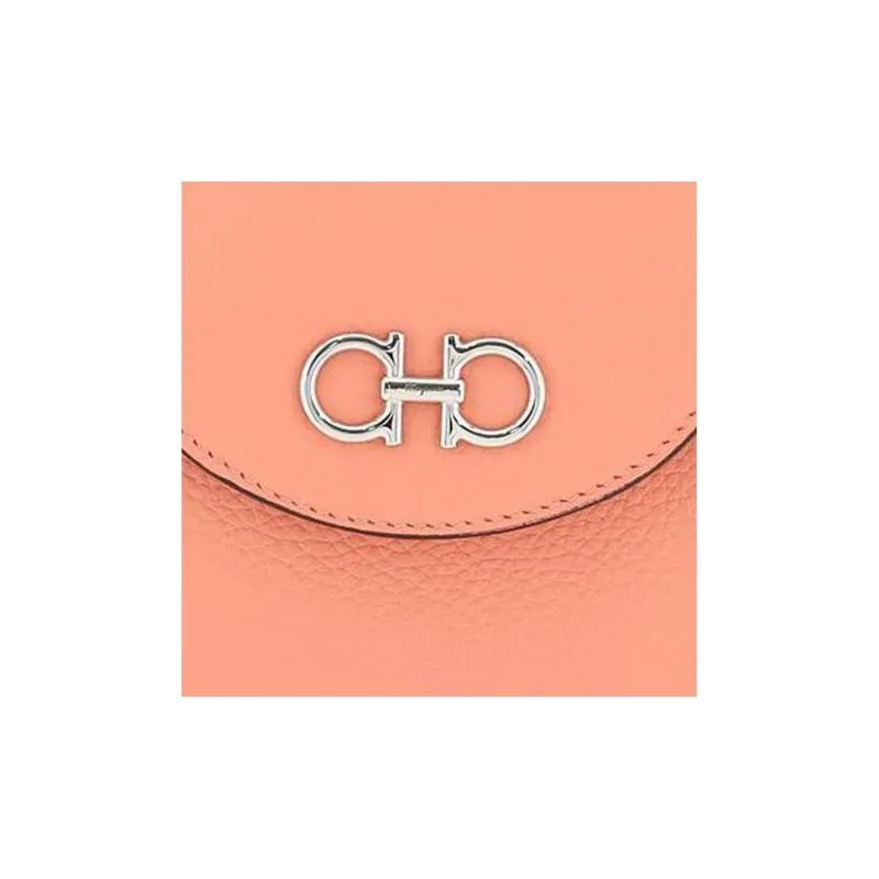 FERRAGAMO GANCINI Cow Leather Backpack Mini Women's Orange-4