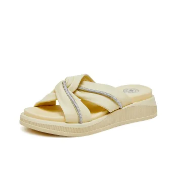 CAMEL Slide Slippers Women's Yellow/White