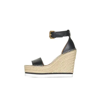 See By Chloé Glyn Leather Flat Espadrilles