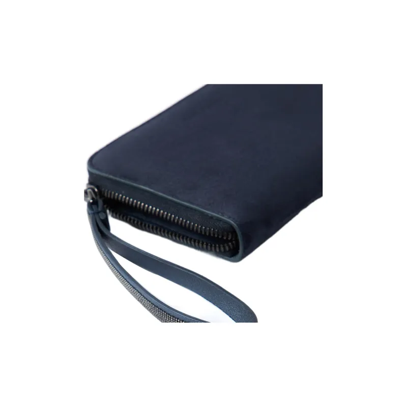 Brunello Cucinelli Suede Wallet Women's Marine Blue-3