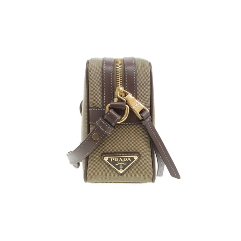 PRADA Canvas One Shoulder Canvas Bag Crossbody Bags Women's Brown-2