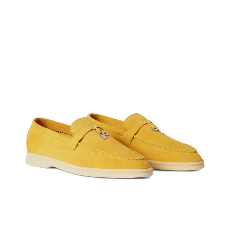 Loro Piana Summer Charms Walk Loafers Women's Yellow-2