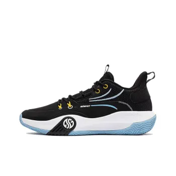 361° Ag Volley 3 Cushioning, Slip Resistant, And Abrasion Resistant Low Top Basketball Shoes Men's Black White Blue