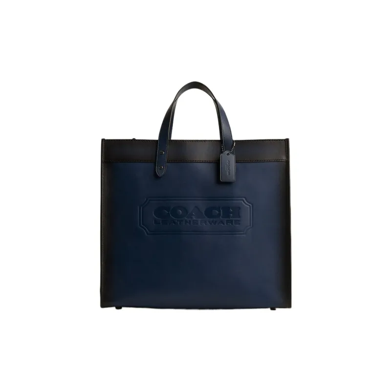 COACH Field Glove Tanning Tote Bag, Shopping Bag, Shoulder Bag, Crossbody Bag, Handbag Tubas Men's Dark Blue-0
