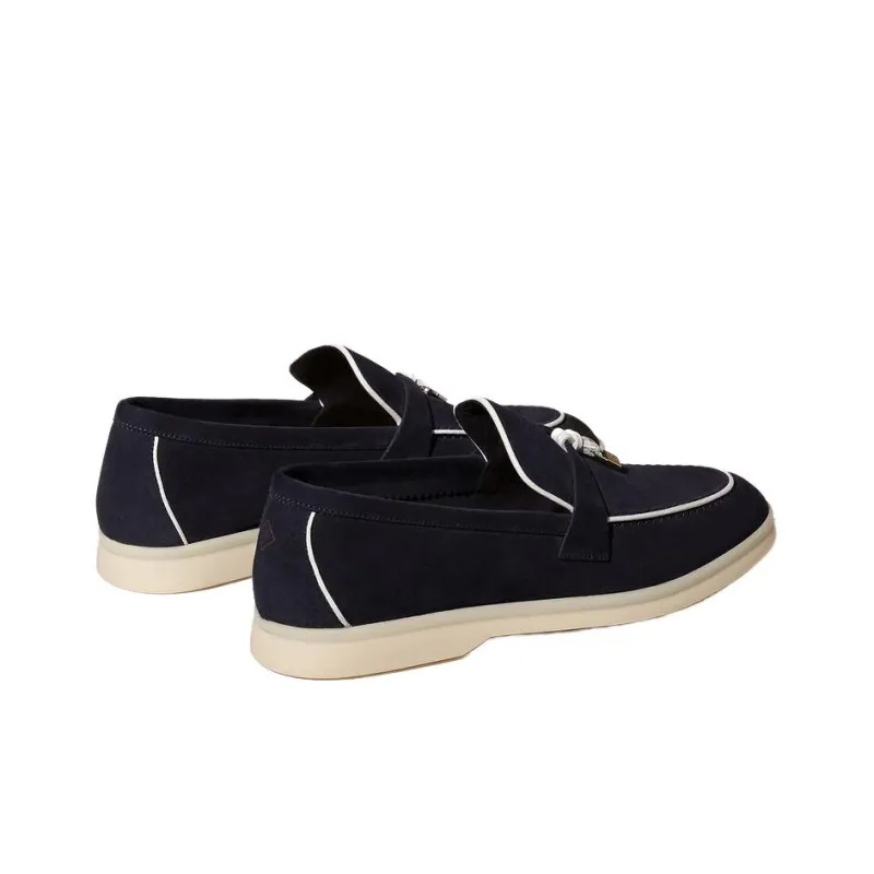 Loro Piana Summer Charms Walk Loafers Women's Marine Blue-3