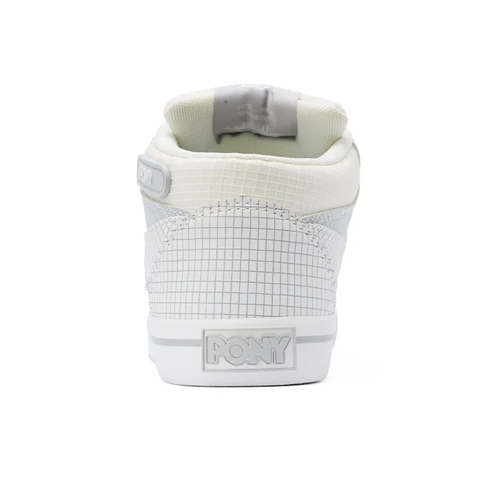 PONY Atop Slip Resistant Cushioning Coverage Mid Top Skateboard Shoes Unisex Gray White-3